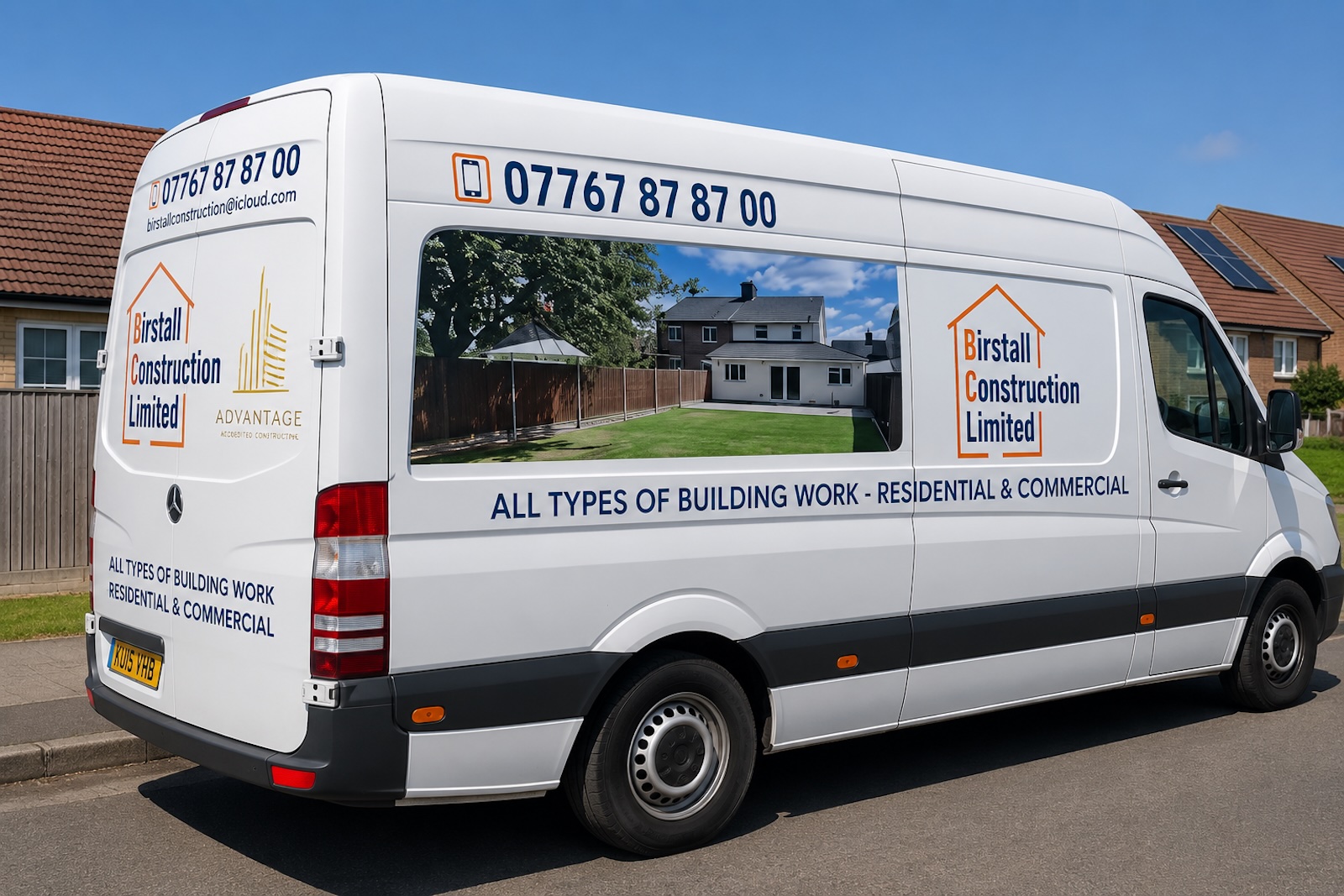 Birstall Construction company van in Leicester